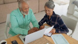 Couple doing finances