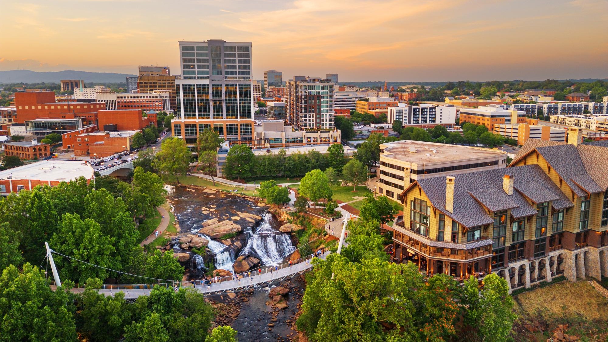 Greenville South Carolina at Falls Park on Reedy Creek Greenville South Carolina at Falls Park on Reedy Creek