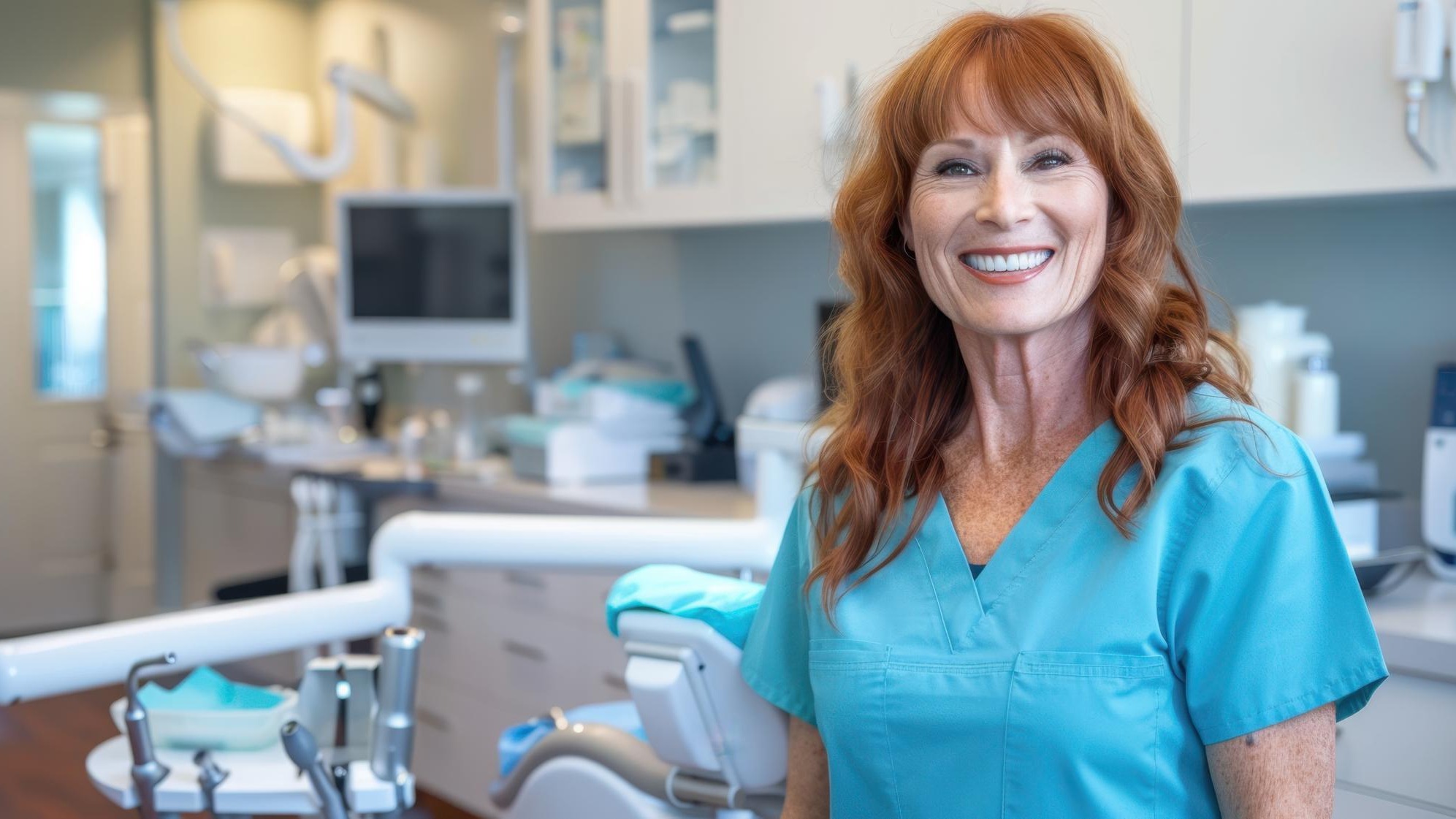 The Dentist in Blue Scrubs The Dentist in Blue Scrubs