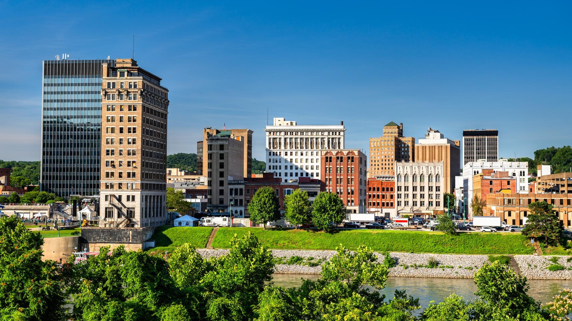Cityscape of charleston west virginia united states showcasing a blend of modern and historic