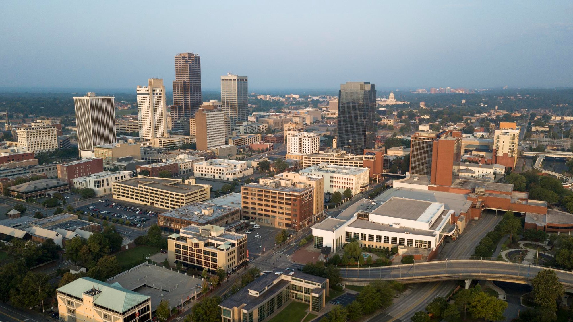 Over the Downtown City Center Skyline of Little Rock Arkansas State Capitol