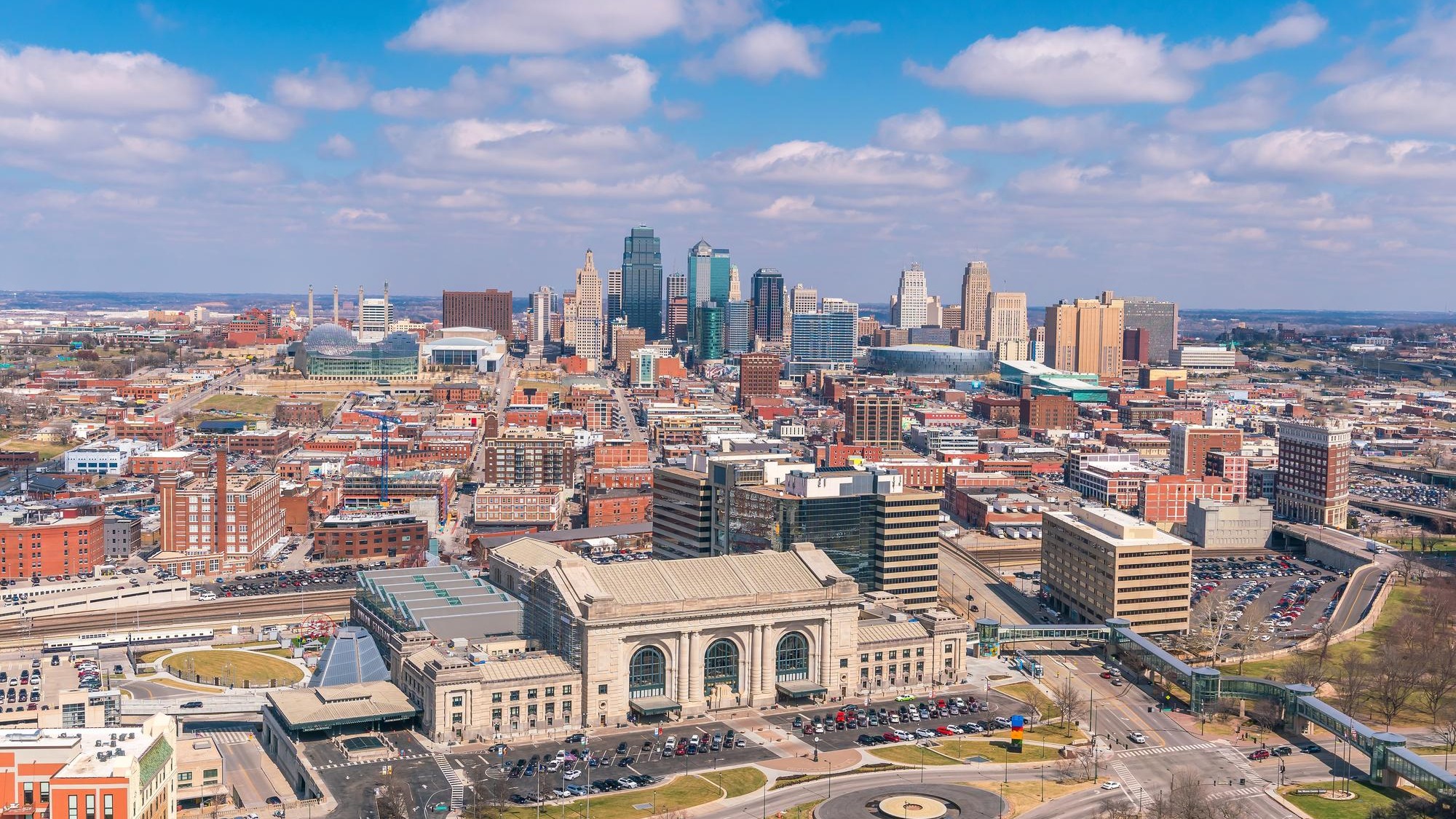 View of Kansas City skyline in Missouri United State